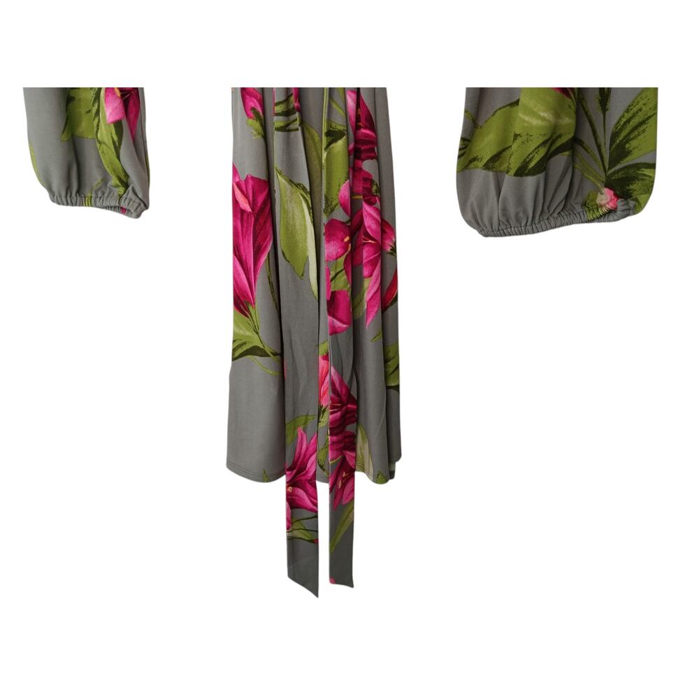 New with Tags Tommy Bahama Lavish Blooms Floral Belted Long Sleeve Dress Large - Picture 5 of 16